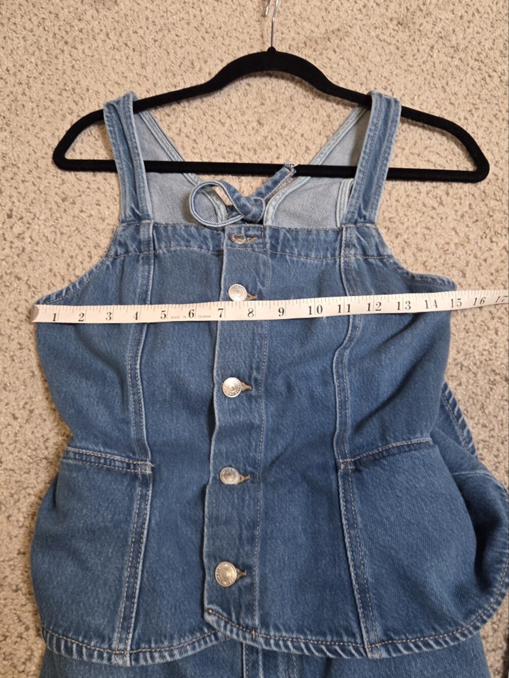 We The Free Hazel Jumpsuit Denim Blue Jean Jumper Open Back Sleeveless Small - Picture 10 of 12